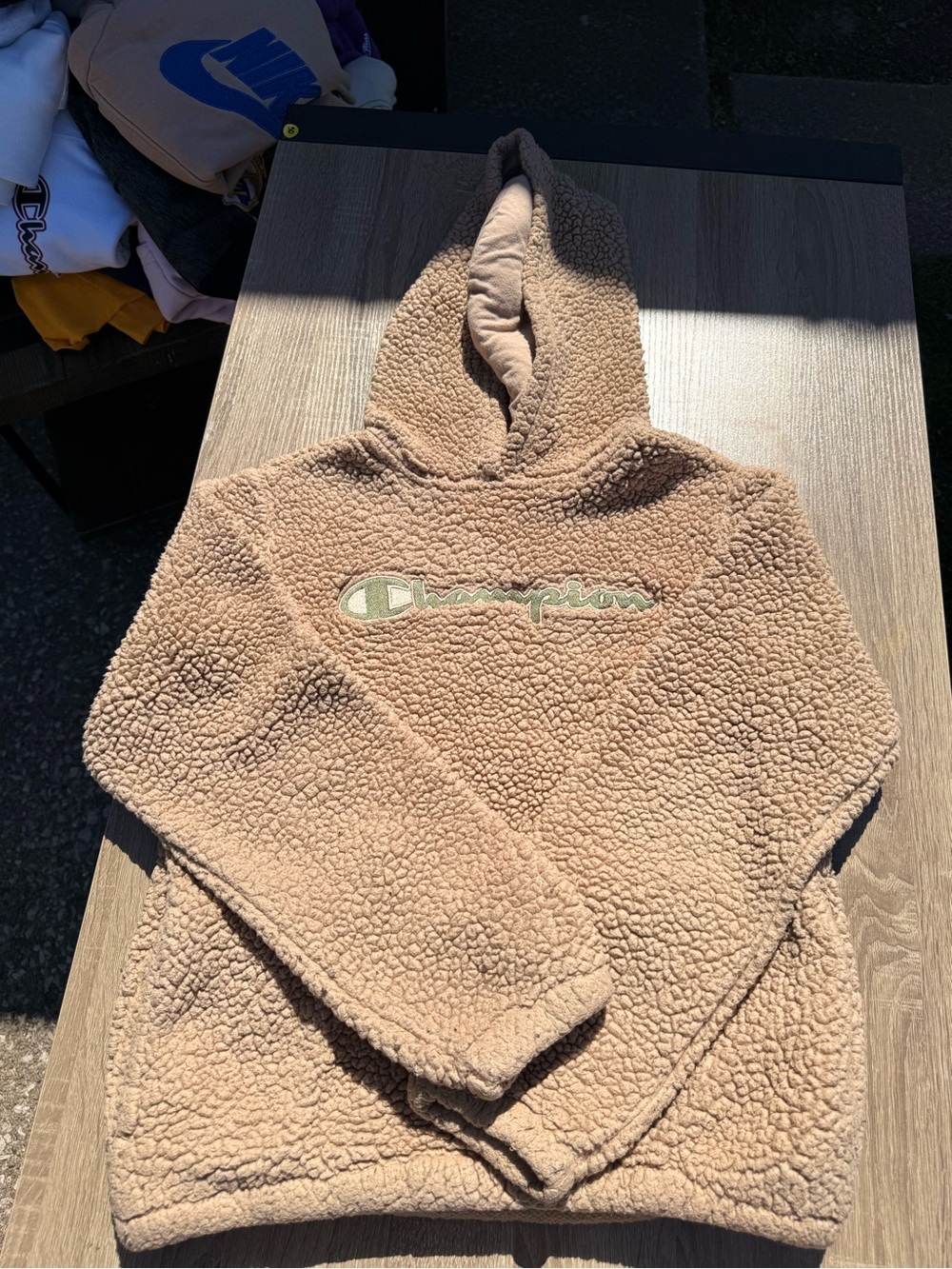 Champion Tan Sherpa Pullover Hoodie
